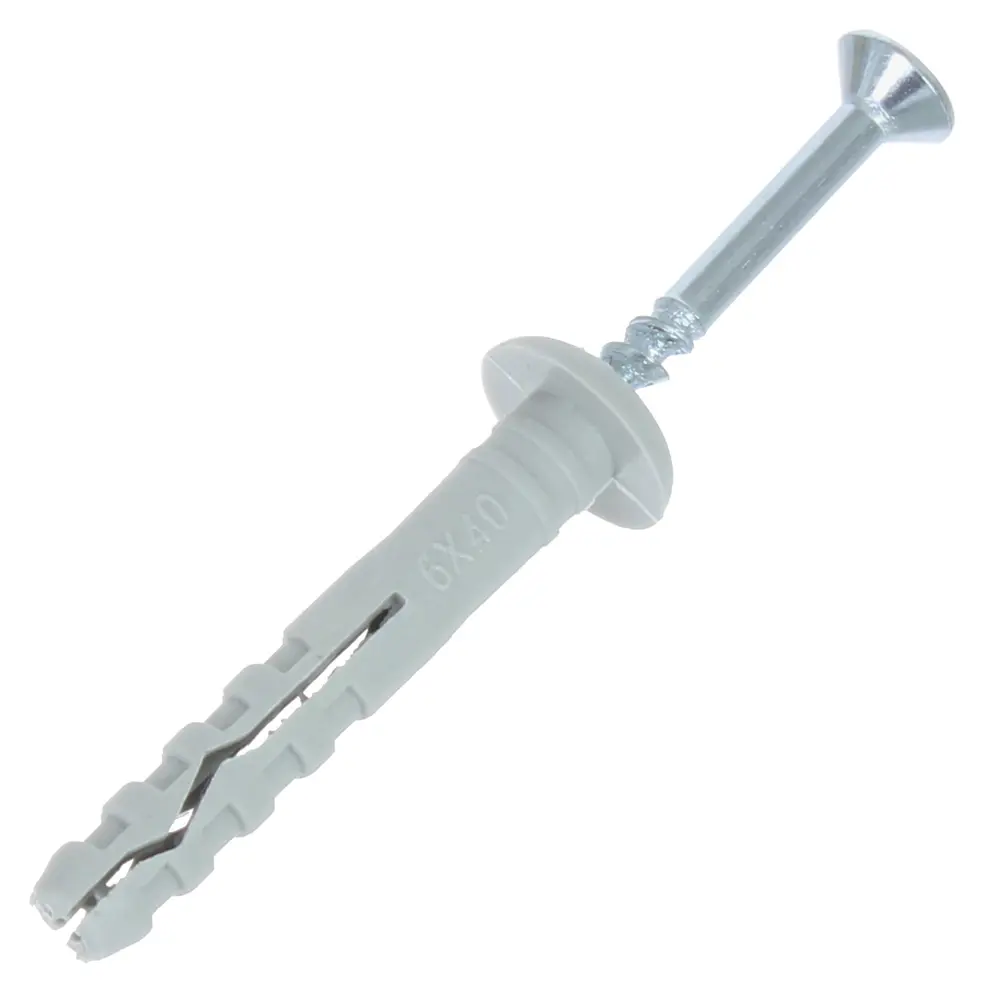 Дюбель-гвоздь гриб Standers 6x40 мм нейлон цвет серый 10 шт STLM-2000552 - Вид №1