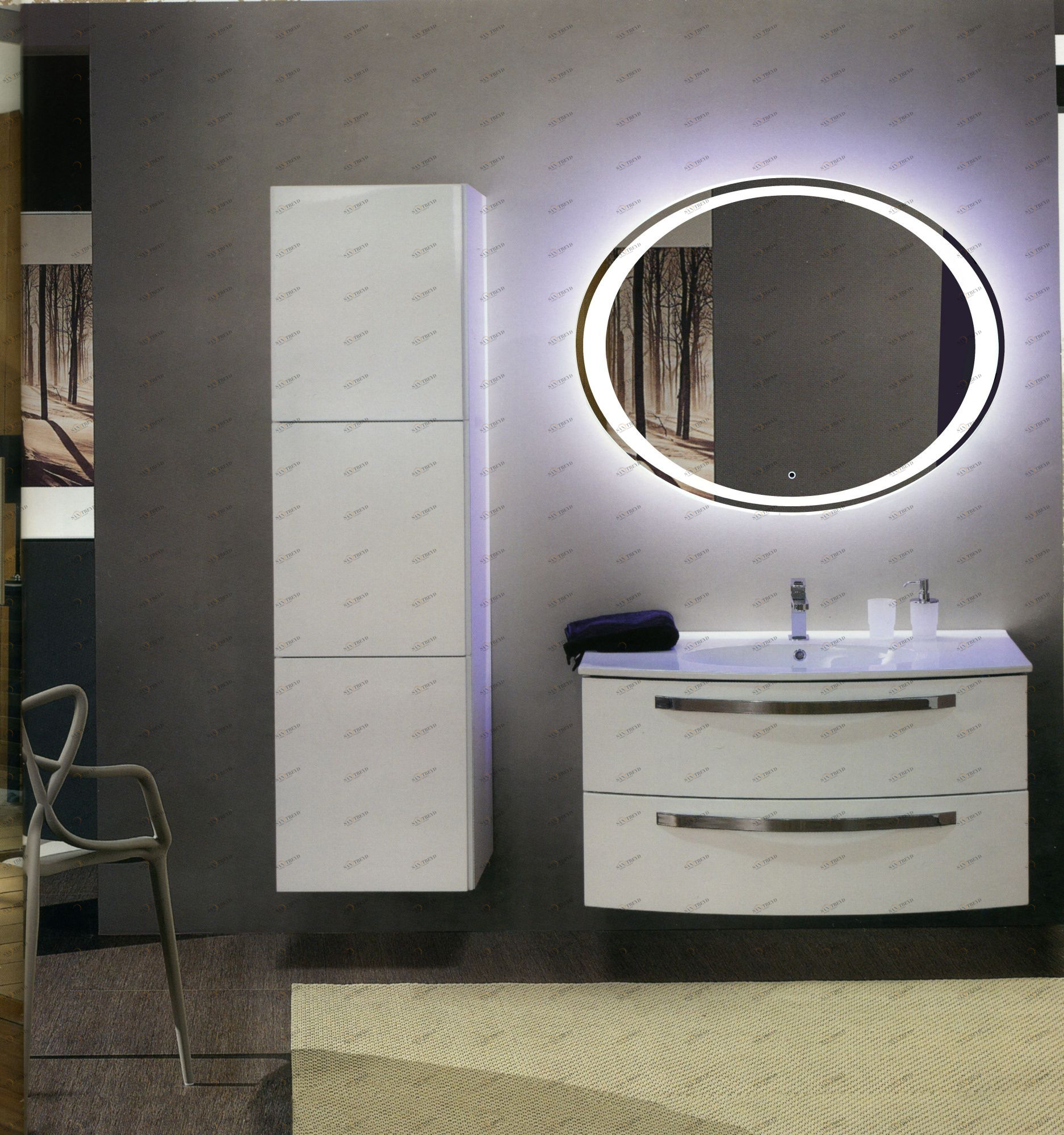 Зеркало с подсветкой ART&MAX Pescara AM-Pes-900-700-DS-F 