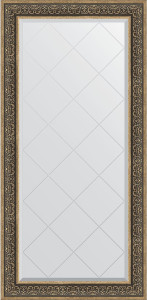 BY 4293 Зеркало с гравировкой в багетной раме - вензель серебряный 101 mm EVOFORM Exclusive-G