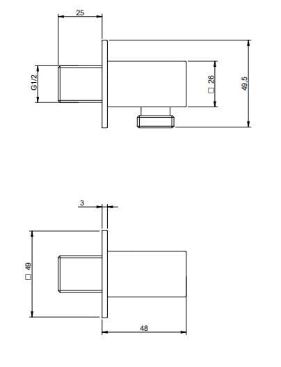 Набор для душа из латуни с переключателем Rubinetterie Treemme Q30 ARCH-00082774 - Вид №4