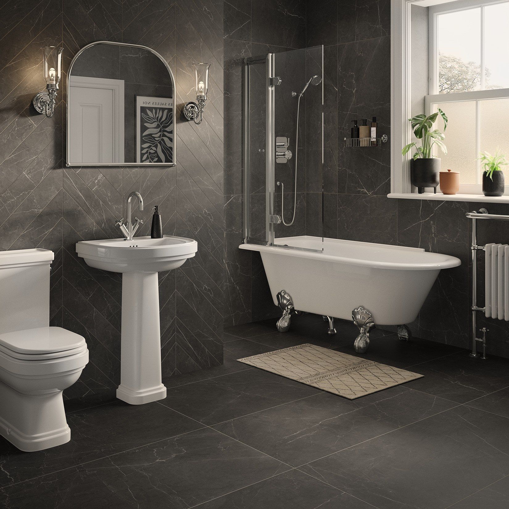 Одинарный умывальник из витражного стекла на колонне Burlington RIVIERA ARCH-00050278 - Вид №6