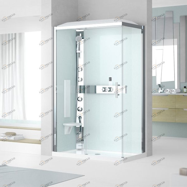Novellini. Душевая кабина 100x80 A100x80 HYDROMASSAGE с низким душевым поддоном и крышей GLAX 3 GL3A100SM1F1KGL3A100DM1F1K