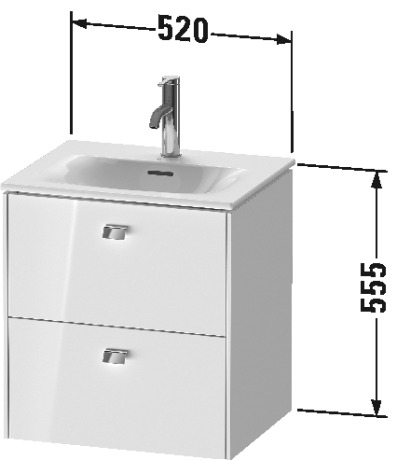 BR430904949 Тумбочка подвесная Brioso #BR4309 520 x 419 мм Графит матовый, декор Duravit - Вид №1