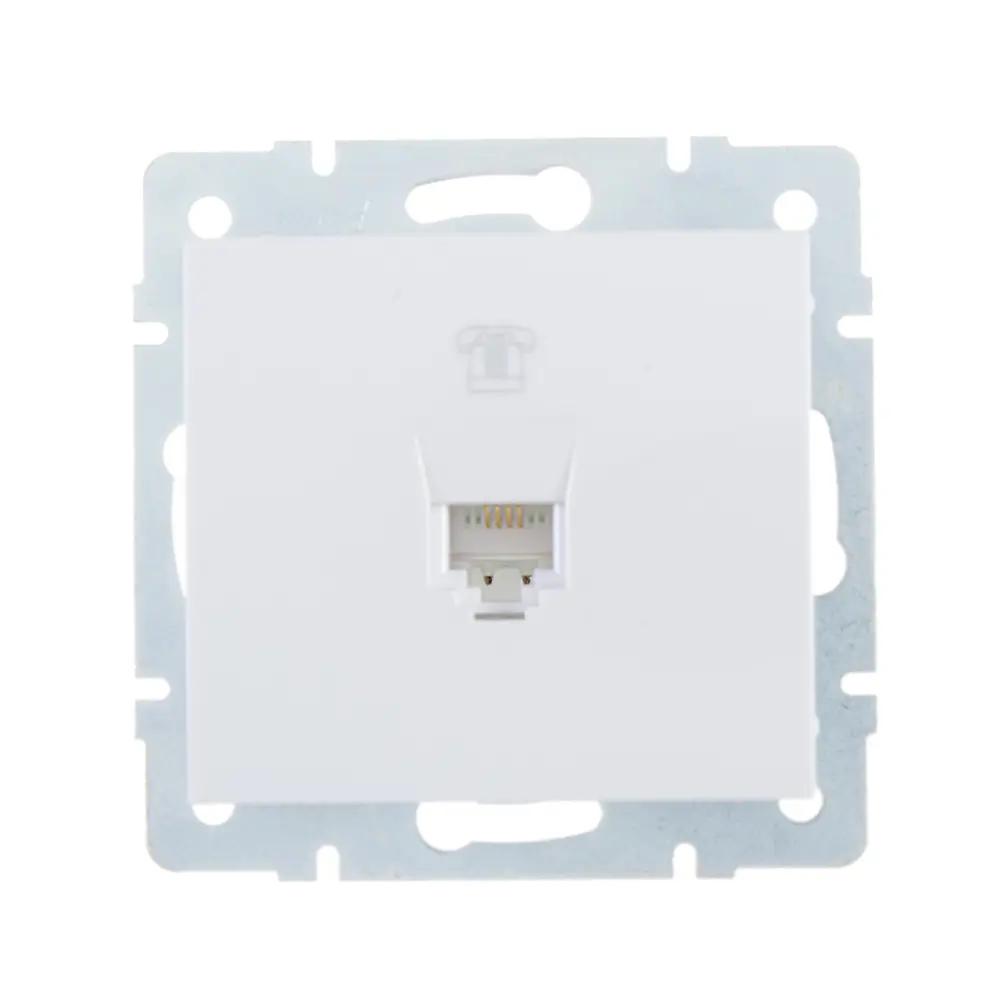 Телефонная розетка встраиваемая Lezard Rain RJ11, цвет белый STLM-2202998