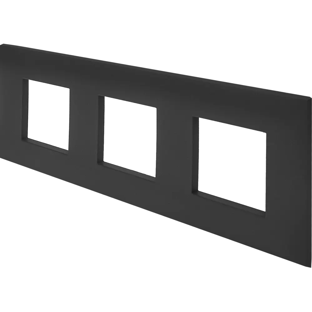 Рамка для розеток и выключателей DKC Avanti 3 поста цвет черный матовый STLM-2049666 - Вид №1