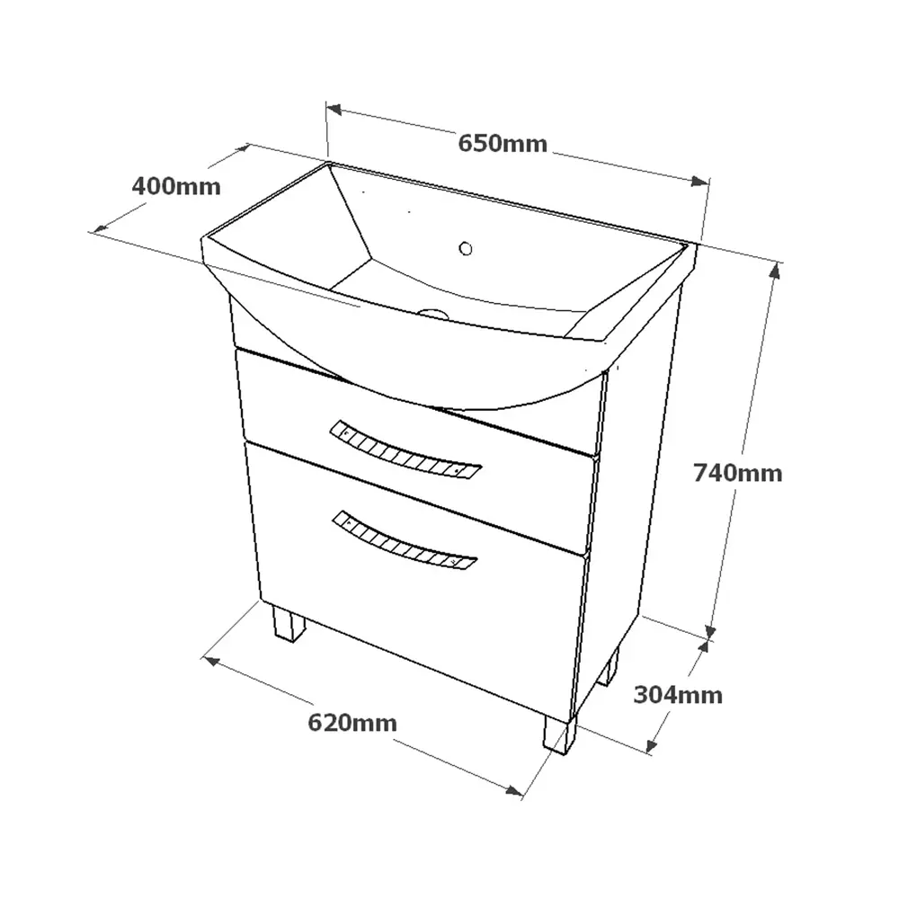 Тумба под раковину напольная Wave 65 см VIGO STLM-2185715 - Вид №7