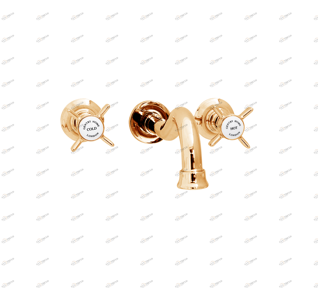 Gentry Home Смеситель для раковины Style на три отверстия с всплывающей пастой Ascot Темное золото sun-id-1075190