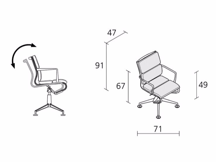 4-спицевые подлокотники поворотный операционный офисный стул Alias рамка ARCH-00002177 - Вид №3