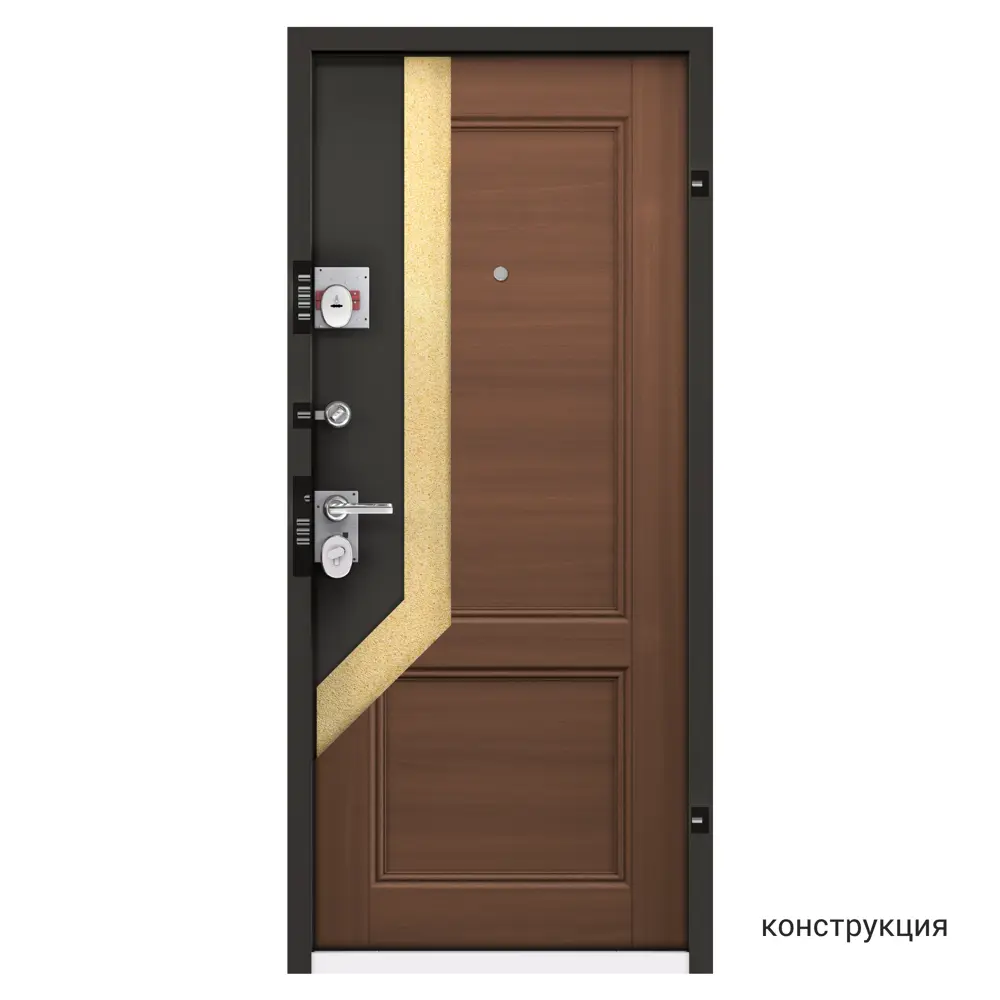 Дверь металлическая Контрол Танганика, 880 мм, левая, цвет орех TOREX STLM-2173405 - Вид №13