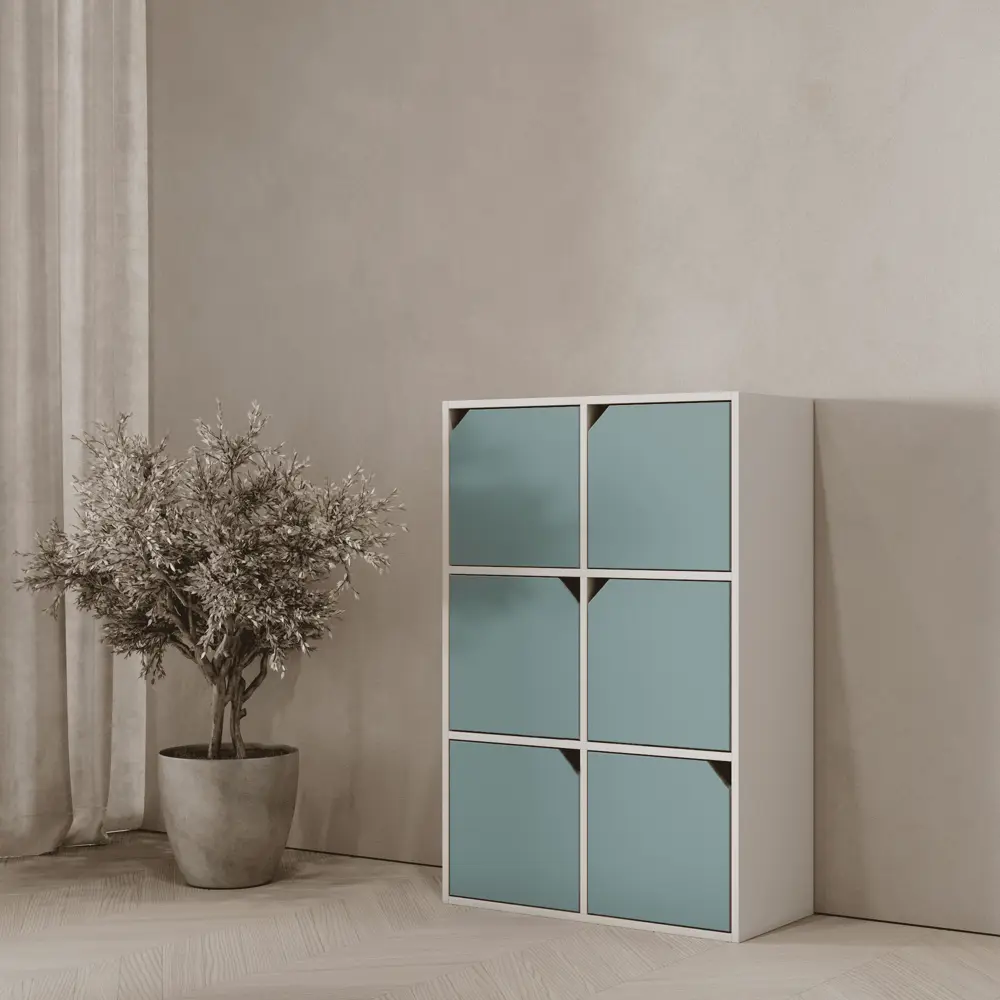 Стеллаж KONSENSA Руан 6 секций 70x104x31.7 см ЛДСП цвет белый STLM-2037237 - Вид №13