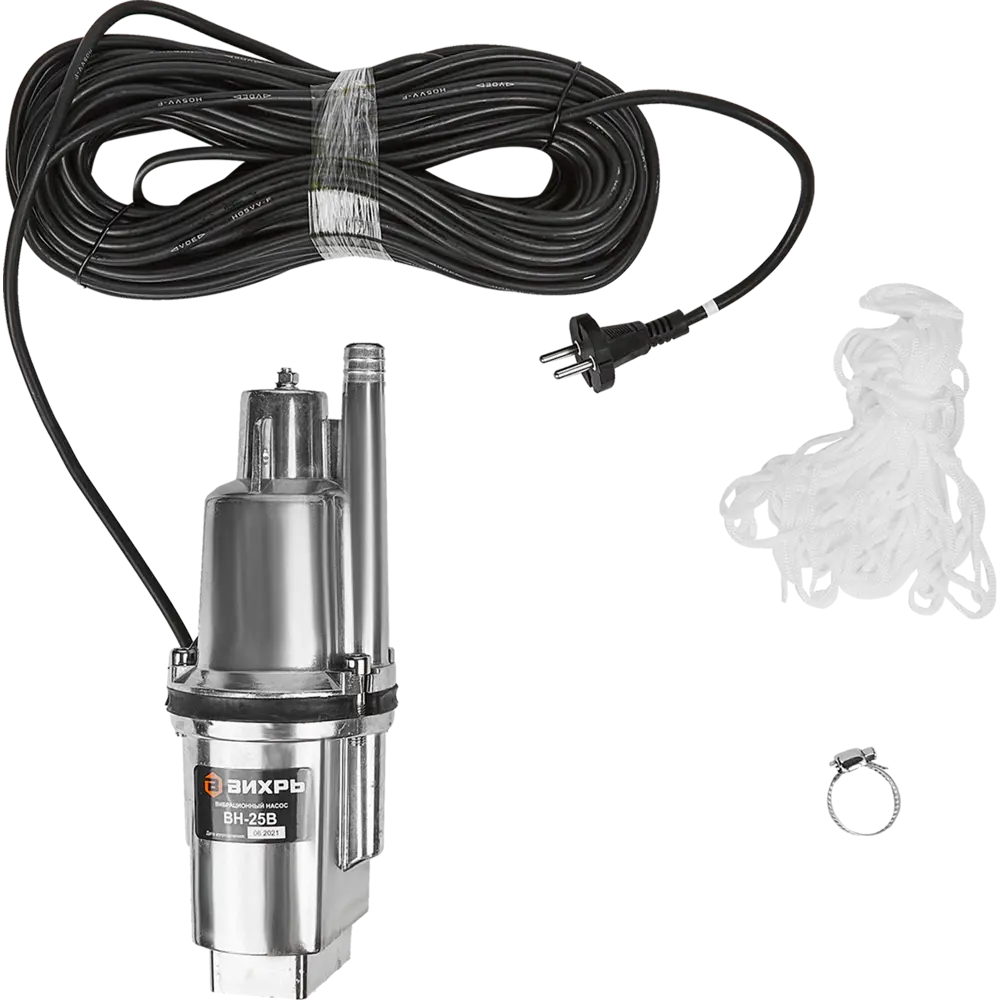 Насос вибрационный Вихрь ВН-25В высота подъема 72 м кабель 25 м 1080 л/час STLM-2121005 - Вид №1