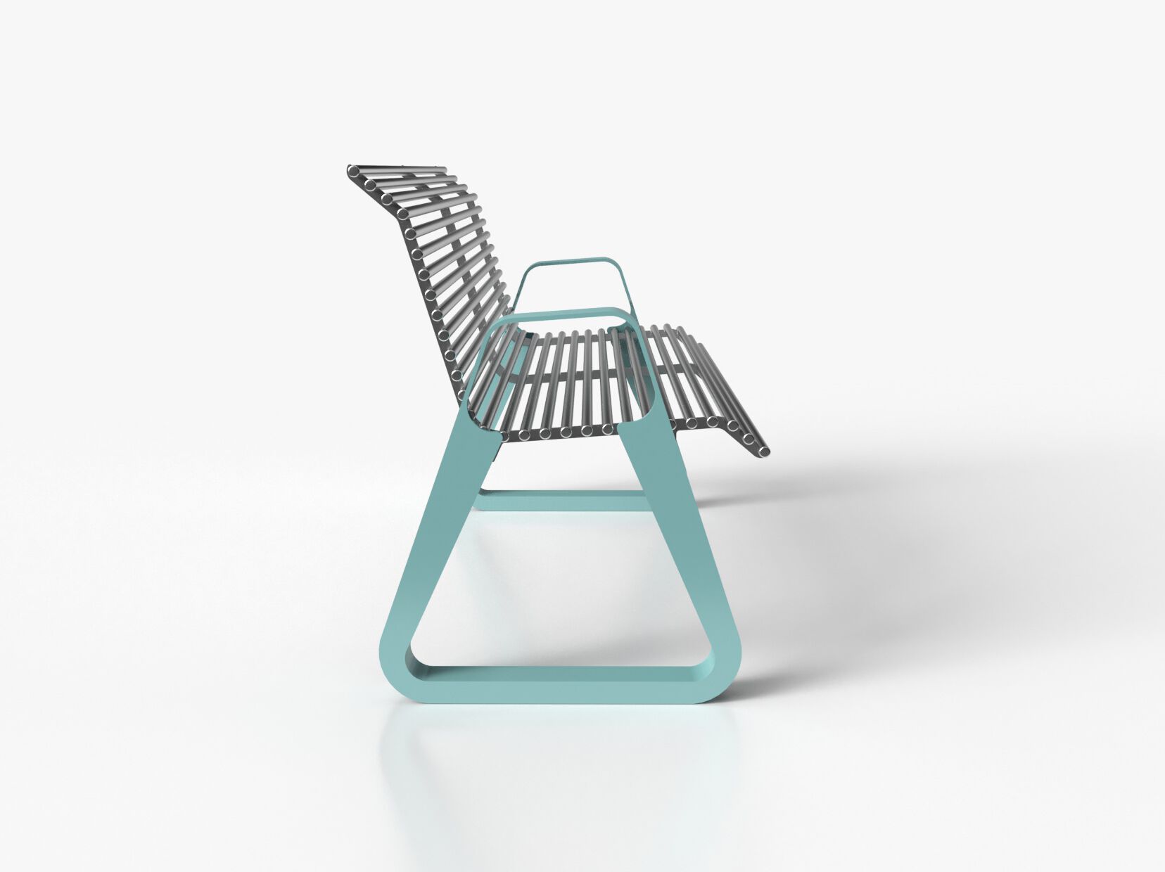 Оцинкованная стальная скамья со спинкой Viscio Urban Design GINGER ARCH-00123550 - Вид №11