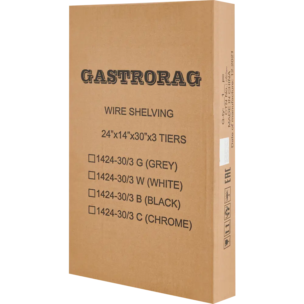 Стеллаж сетчатый 61x76.2x35.6 см Gastrorag нержавеющая сталь цвет серый нагрузка на полку до 70 кг 85681397 STLM-2181332 Santreyd  - Вид №7