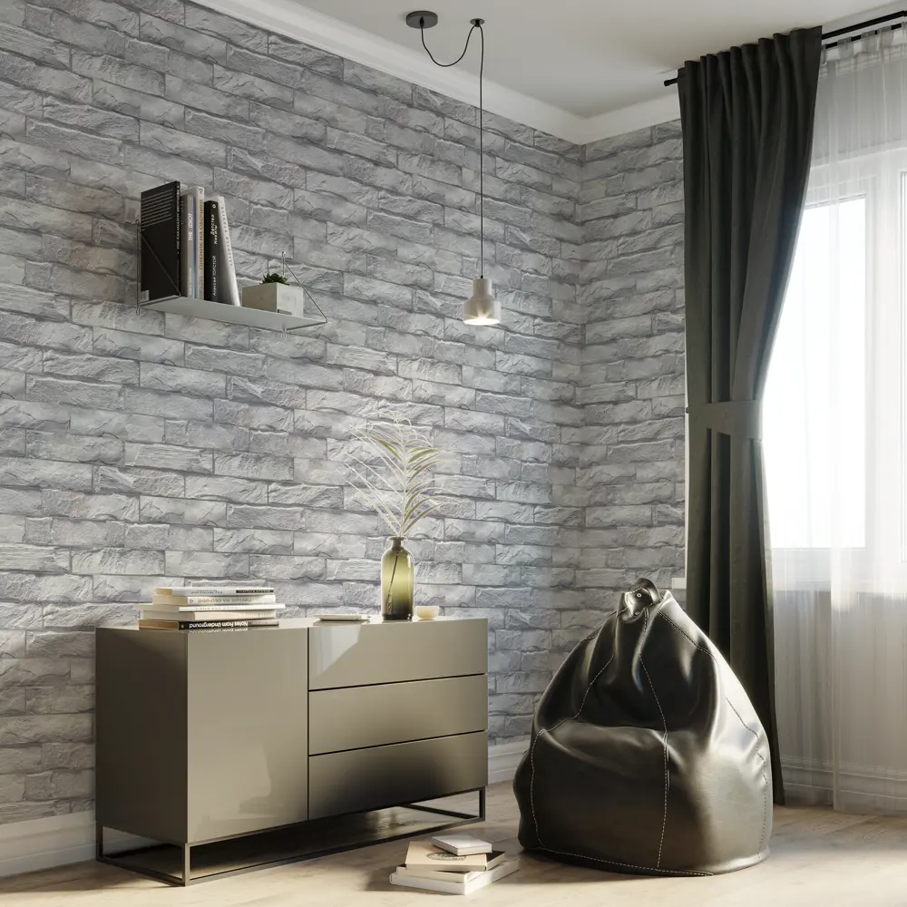 Обои флизелиновые Palitra Family Klinker серые 1.06 м FM72197-41 89360564 STLM-2122343 - Вид №3