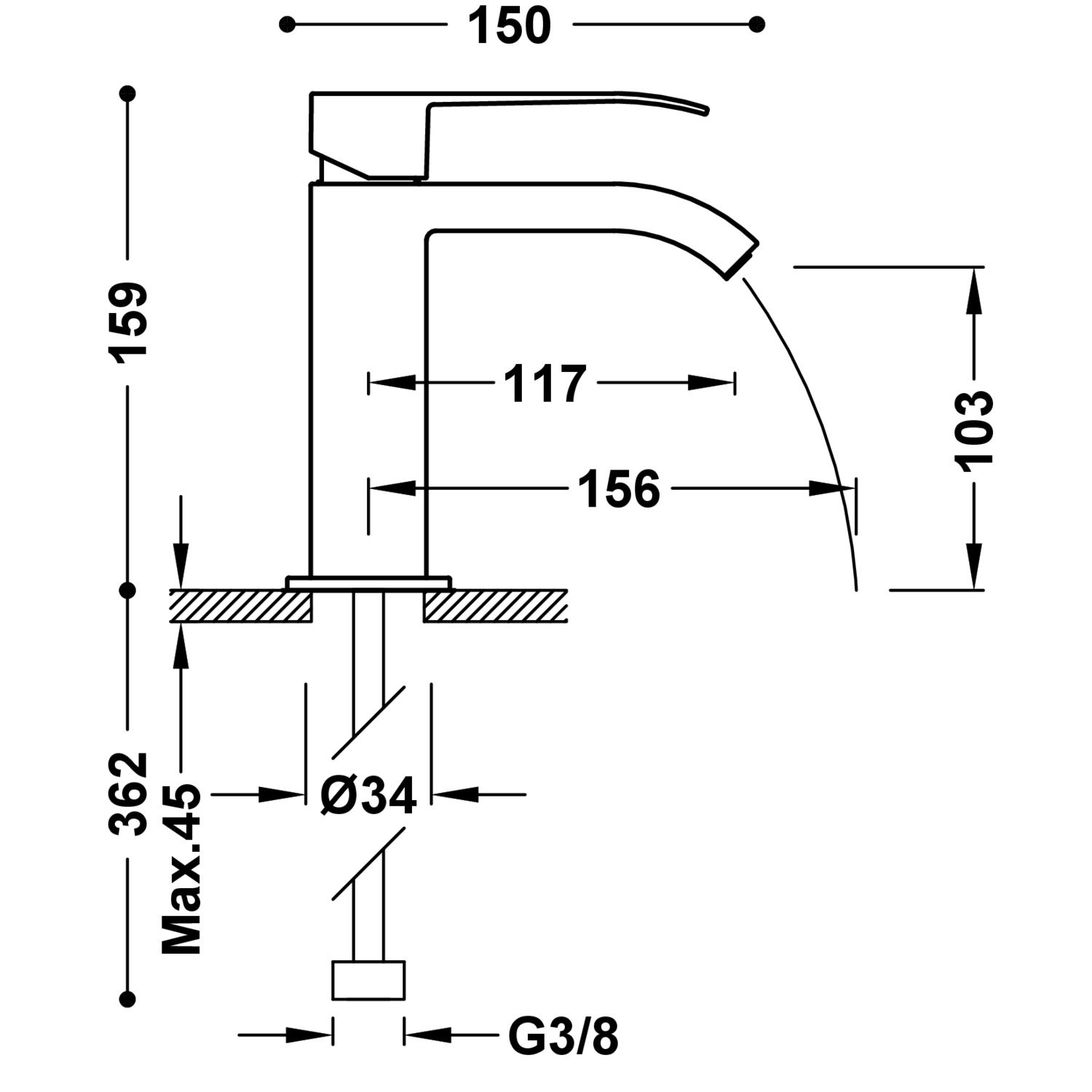 Стационарная опора с подачей воды для ручного душа и шланга-00618201 TRES RICAMBI - Вид №3