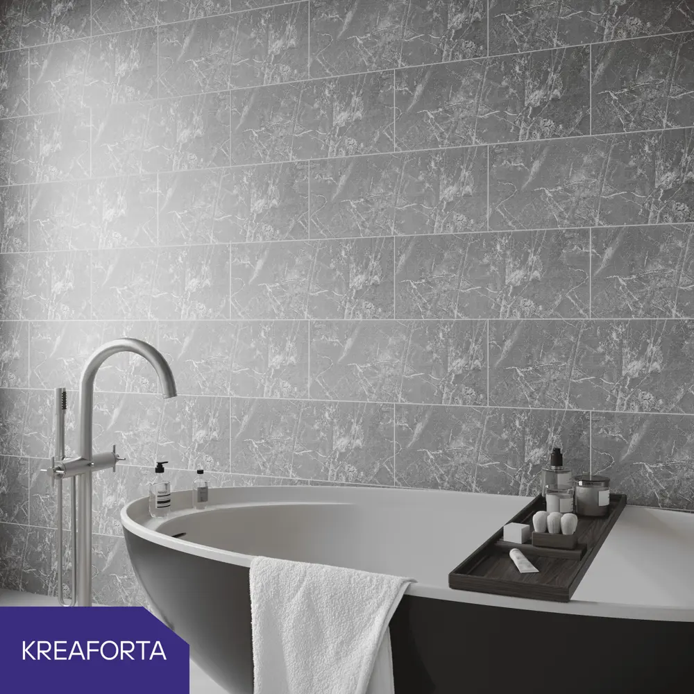 Панель ПВХ KREAFORTA Одри серый 1200x250x10 мм 1.2 м² (4 шт.) STLM-2015827 - Вид №1