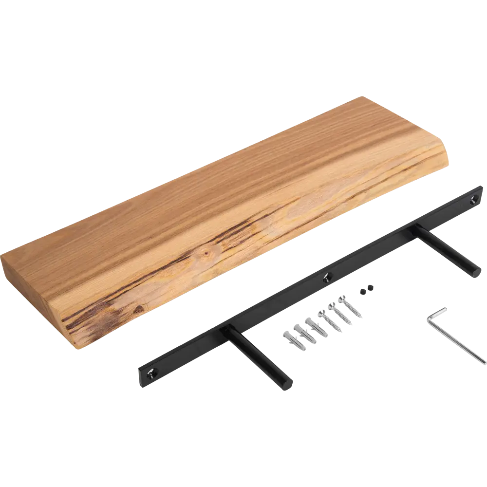 Полка прямая из массива карагача 40 см Santreyd Куарагача STLM-2131329 - Вид №2