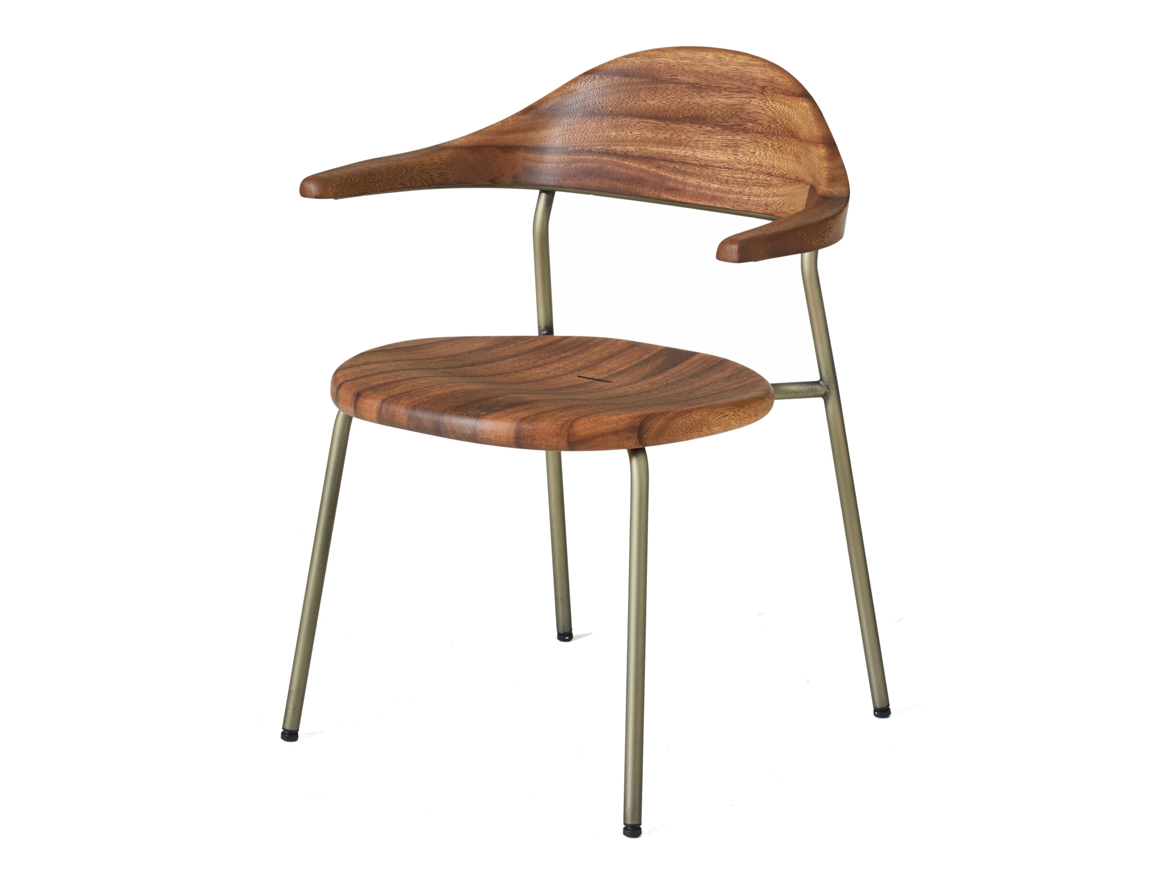 Штабелируемый стул из нержавеющей стали и дерева с подлокотниками BassamFellows Bicorn ARCH-00014692