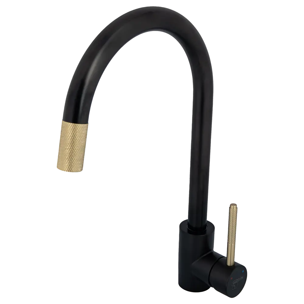 Смеситель для кухни Konsensa общая высота 37.3 см цвет черно-золотой STLM-2138068