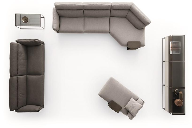 Ditre Italia 4-х местный угловой диван с журнальной полкой Skin sun-id-1442810 - Вид №1