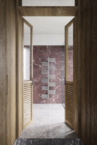 Настенный стальной полотенцесушитель с горячей водой