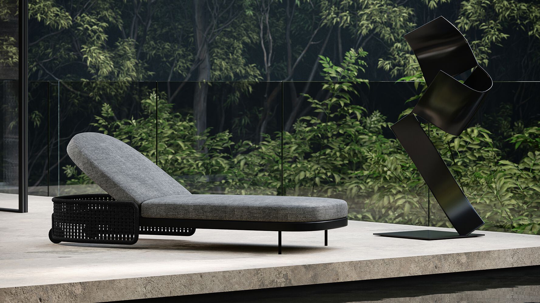 Садовая кровать с откидной спинкой из ткани SNOC Miura ARCH-00022553 - Вид №4