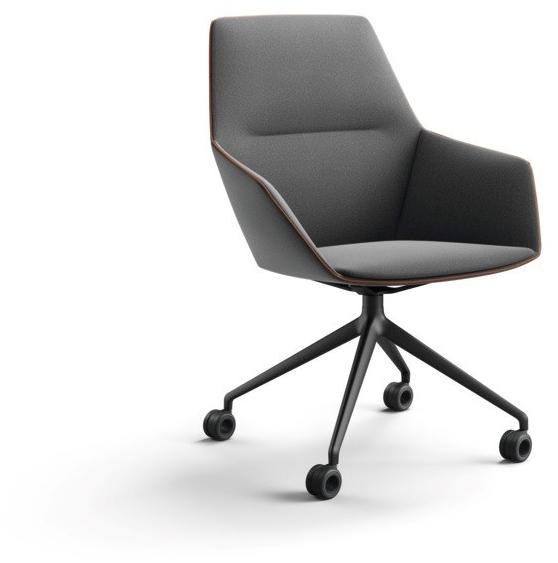 Brunner Кресло с обивкой из ткани с подлокотниками на колесиках Ray sun-id-1433259 - Вид №1