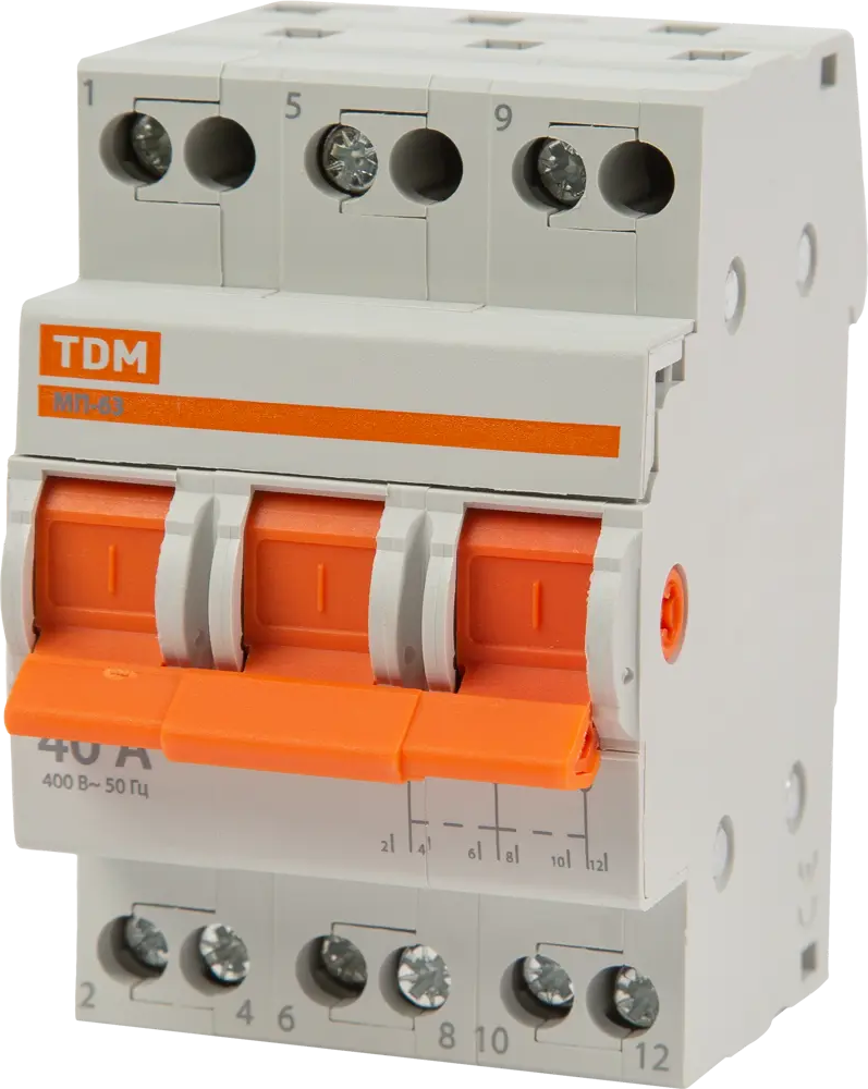 TDM Electric Выключатель нагрузки МП-63 3P 40А для электрощитов 84399549