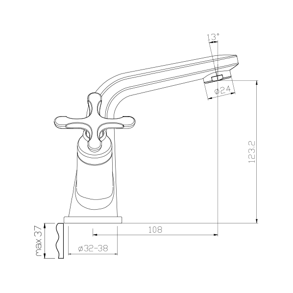 042-N PLATO  Смеситель для умывальника  ARGO kran 042nplato - Вид №1