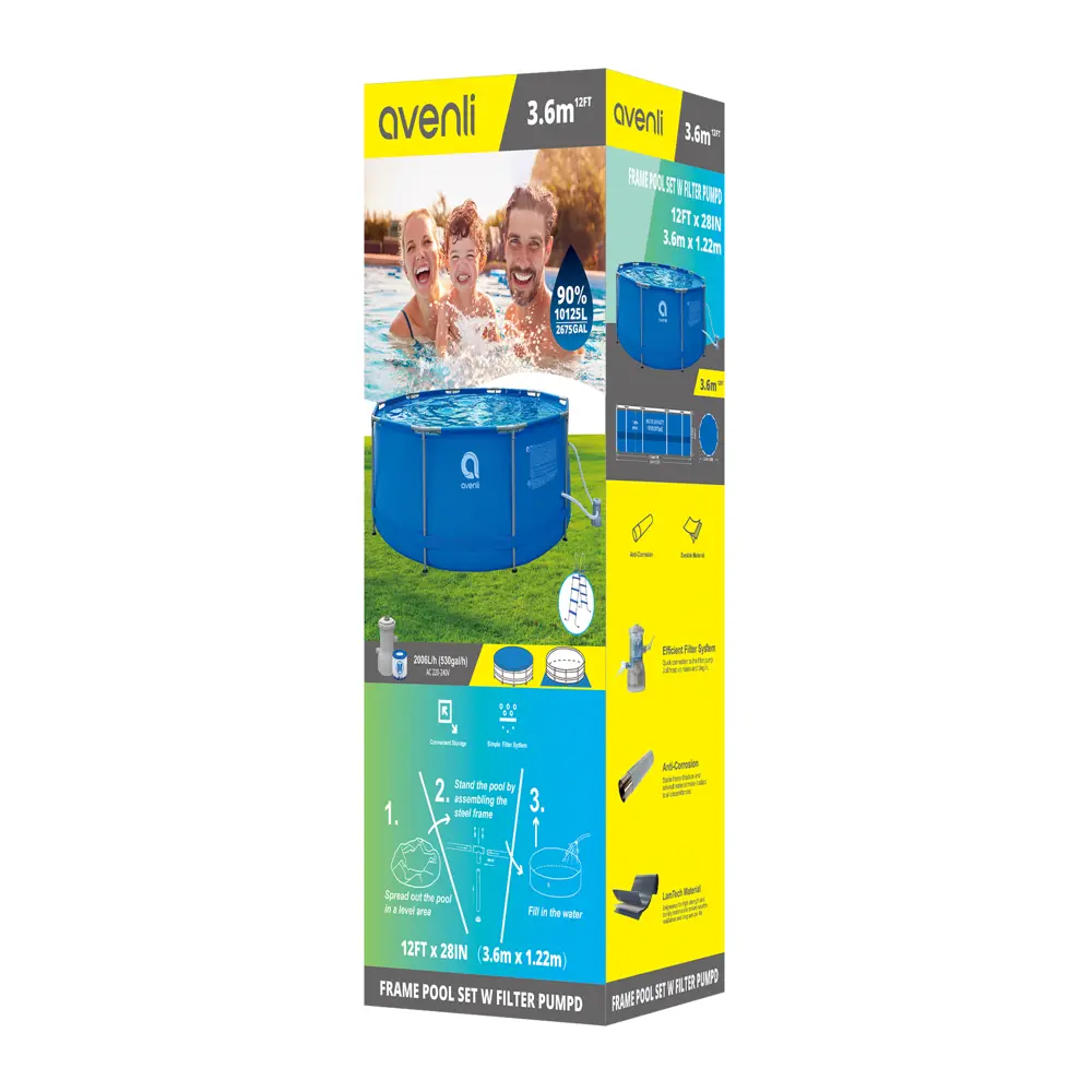 Каркасный бассейн Avenli для дачи 366x122 см с усиленным ПВХ 89335099 STLM-0965360 - Вид №3