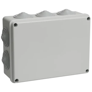 Распределительная коробка открытая IEK 190x140x70 мм 5 вводов IP55 цвет серый 82206468 STLM-2063610