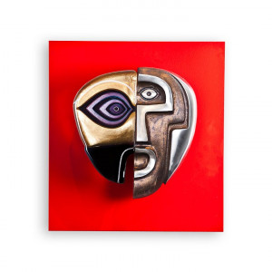 68139 Панно "Красная тревога", золотое/чёрное/пурпурное, 470/505 мм Maleras