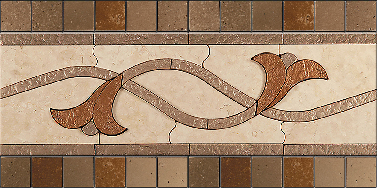 БОРДЮР ИЗ МРАМОРА LI-1 SKALINI FLORAL LI1 - Вид №1