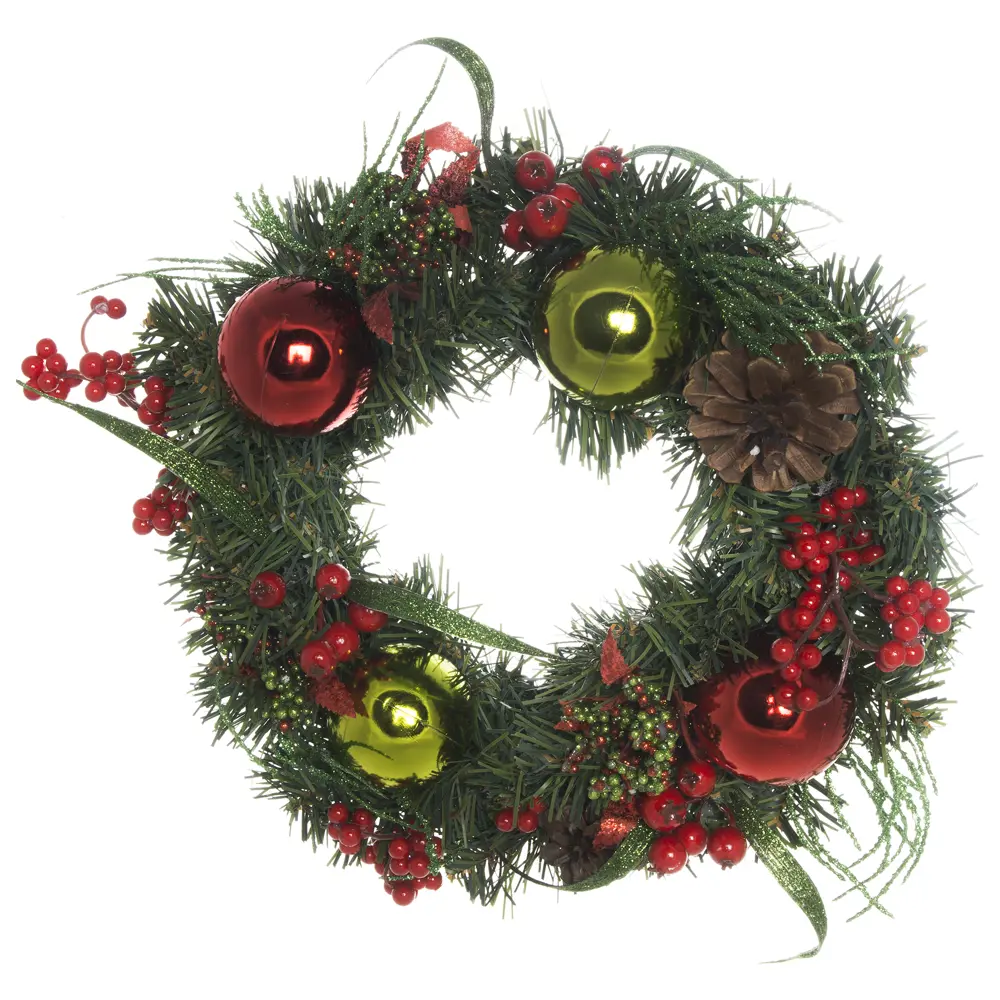 Венок еловый красно-зелёный 33 см Santreyd STLM-2044931