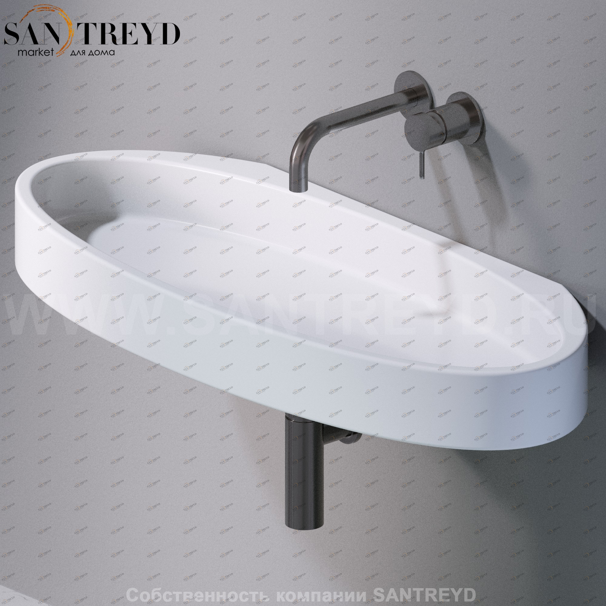 L016T1RPV4.100 Подвесная раковина настенная овальная A. e T. Italia P35 белая AeT ITALIA