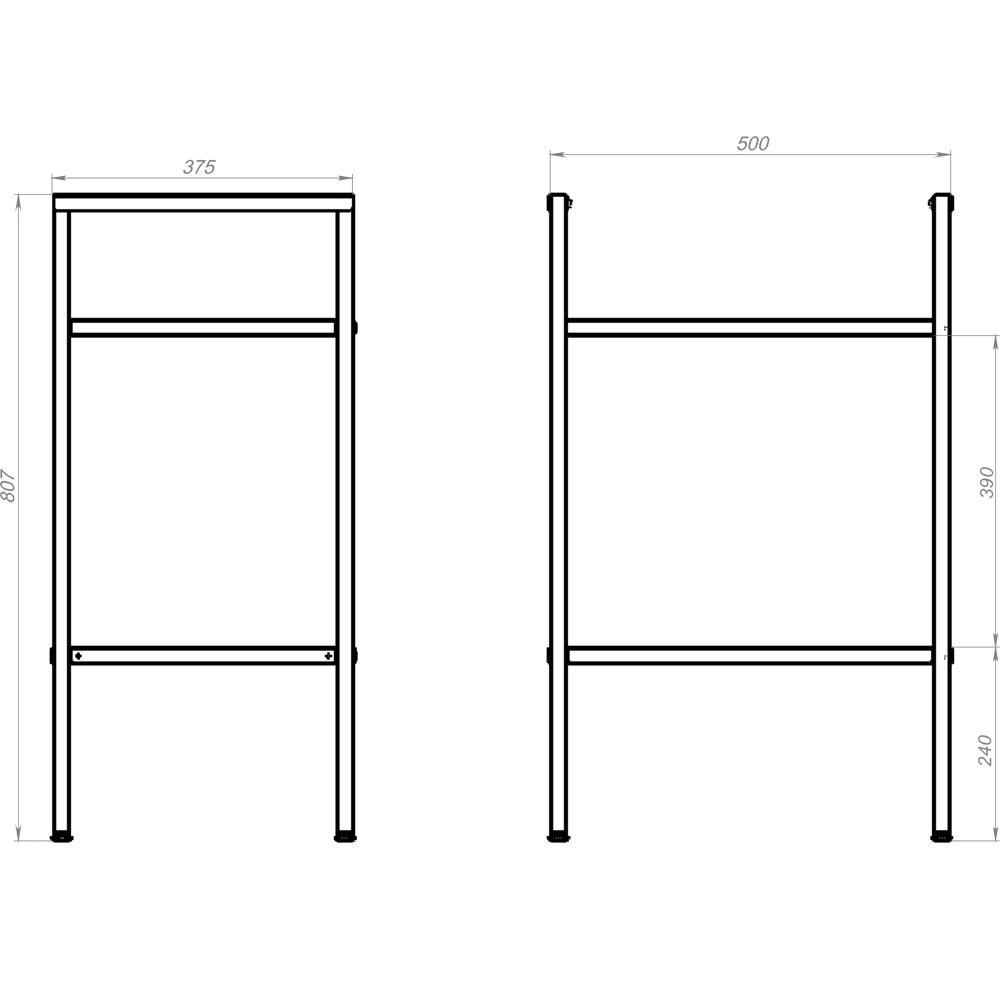 Опора для раковины напольная Бруклин 50 см цвет черный KONSENSA STLM-2099947 - Вид №5