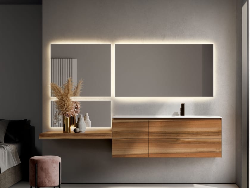 Шкаф для раковины из орехового дерева с ящиками Ideagroup Cubik ARCH-00107113