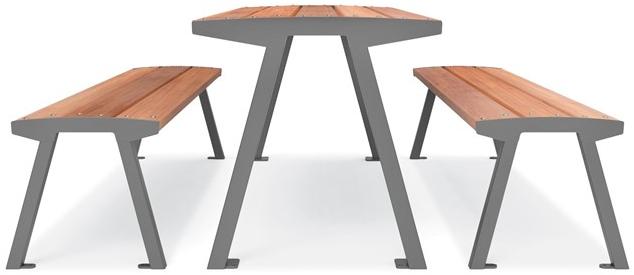 City Design Скамья из стали и дерева без спинки Noale Noale p-w-d - Вид №2