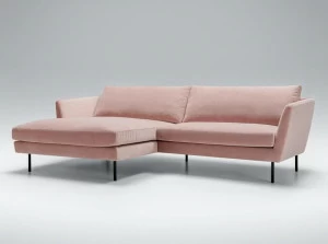 Sits 3-х местный бархатный диван с шезлонгом Betty