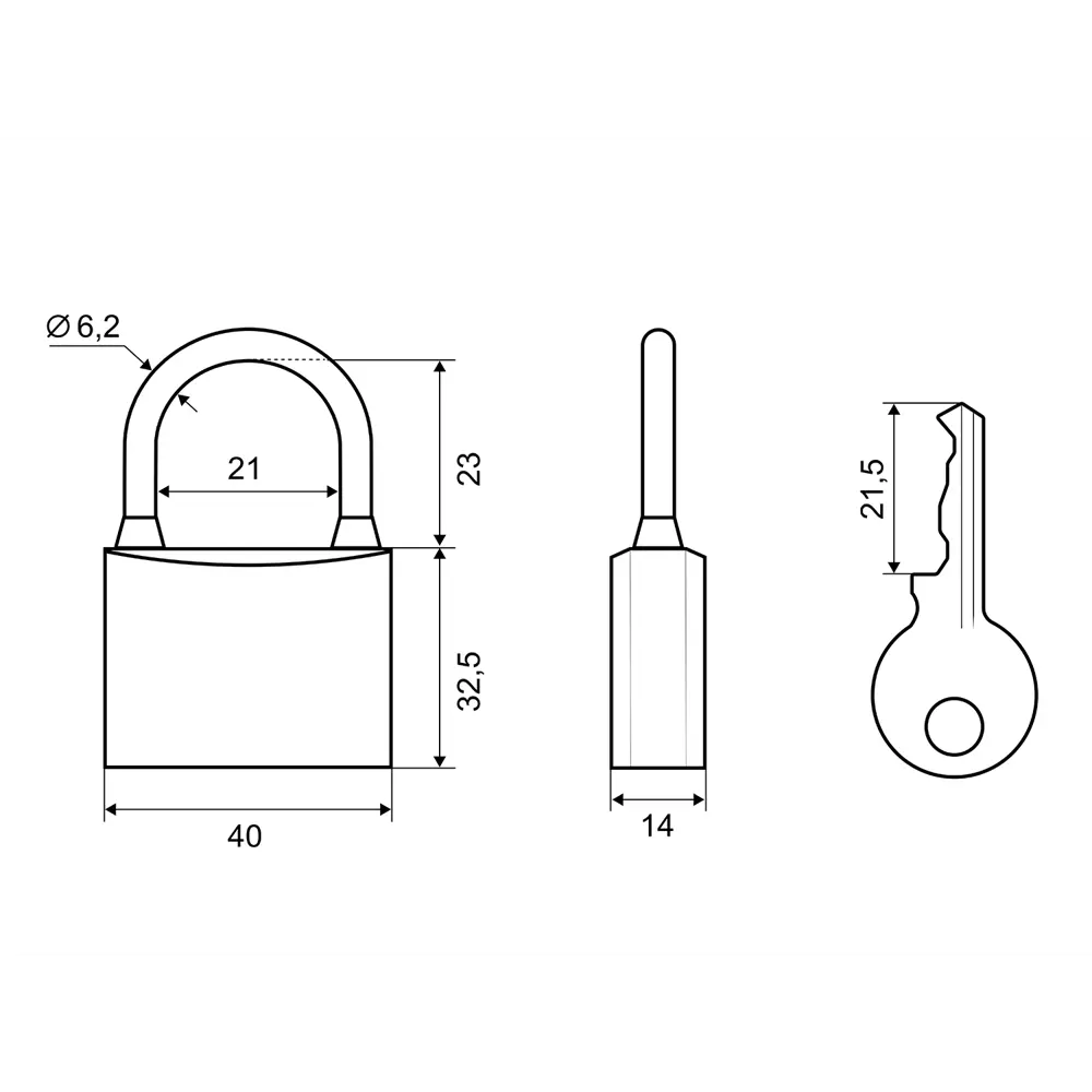 Замок навесной Palladium 33x40 мм, латунь STLM-2163062 - Вид №2