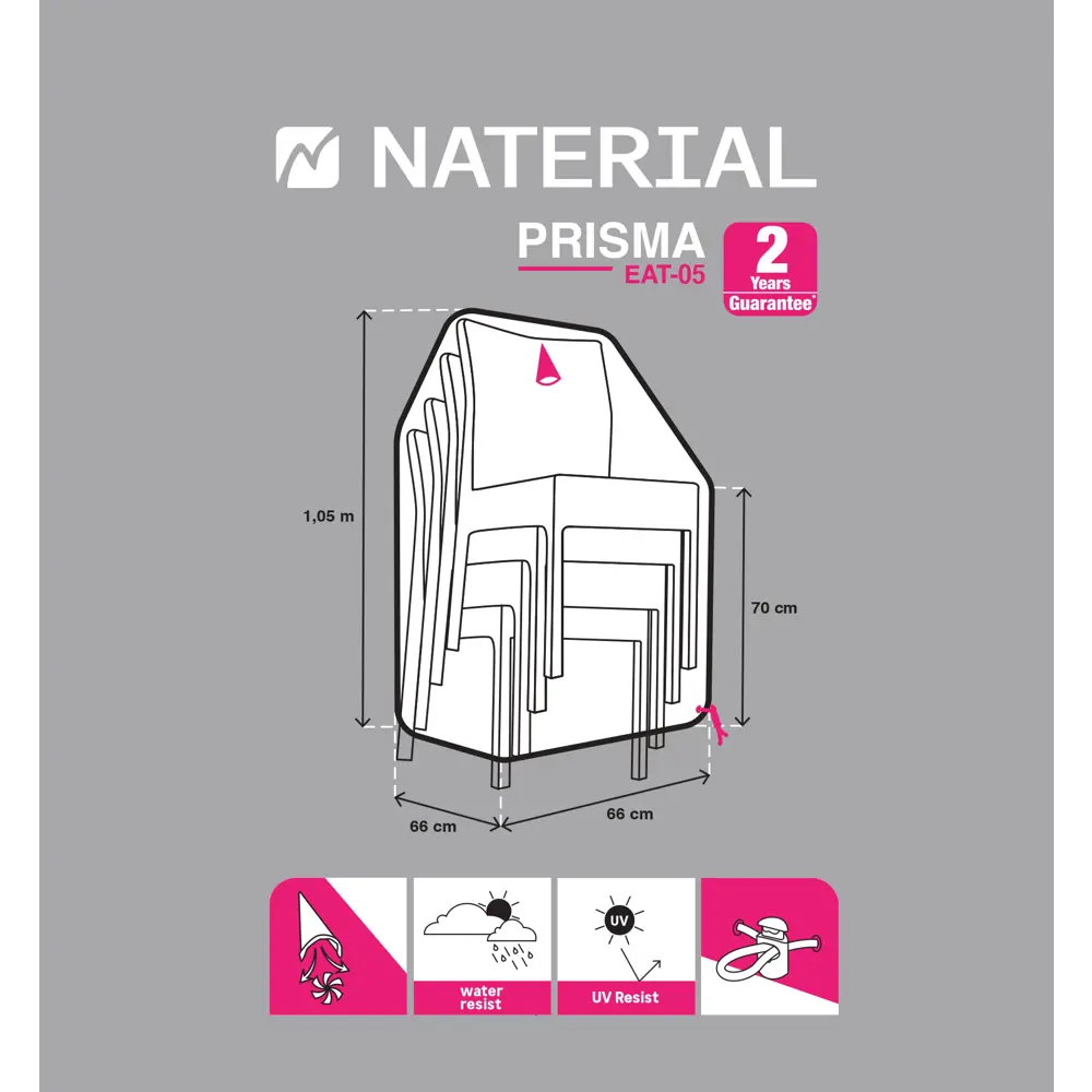 Защитный чехол для стульев Naterial 66x105x66 см полиэстер светло-серый 84463533 STLM-2113425  - Вид №7