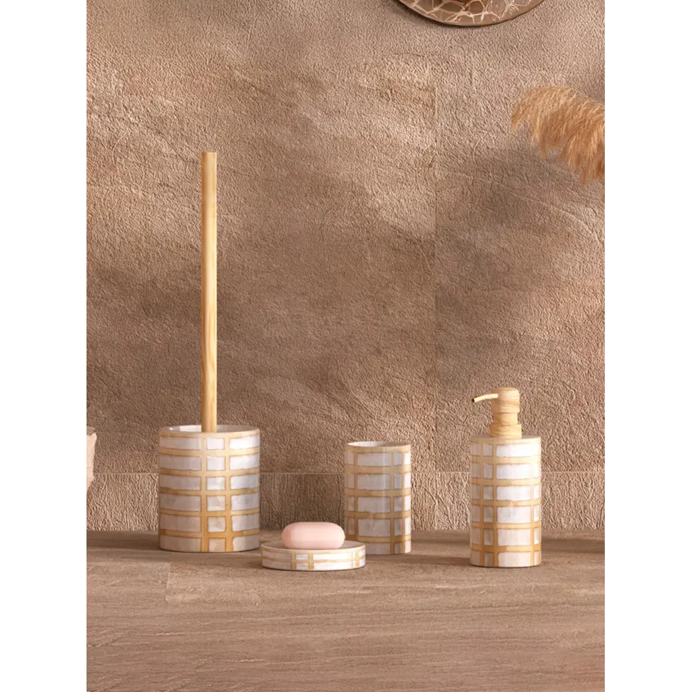 Стакан для щеток пуарэ керамика бежевый Santreyd STLM-2051521 - Вид №2