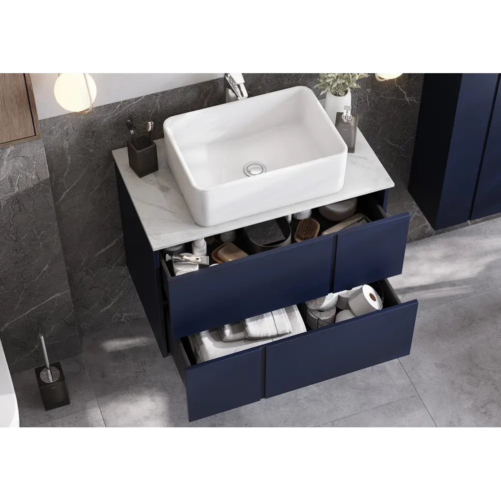 Тумба под раковину подвесная Roca Pilar 80 см цвет синий STLM-2177477 - Вид №5