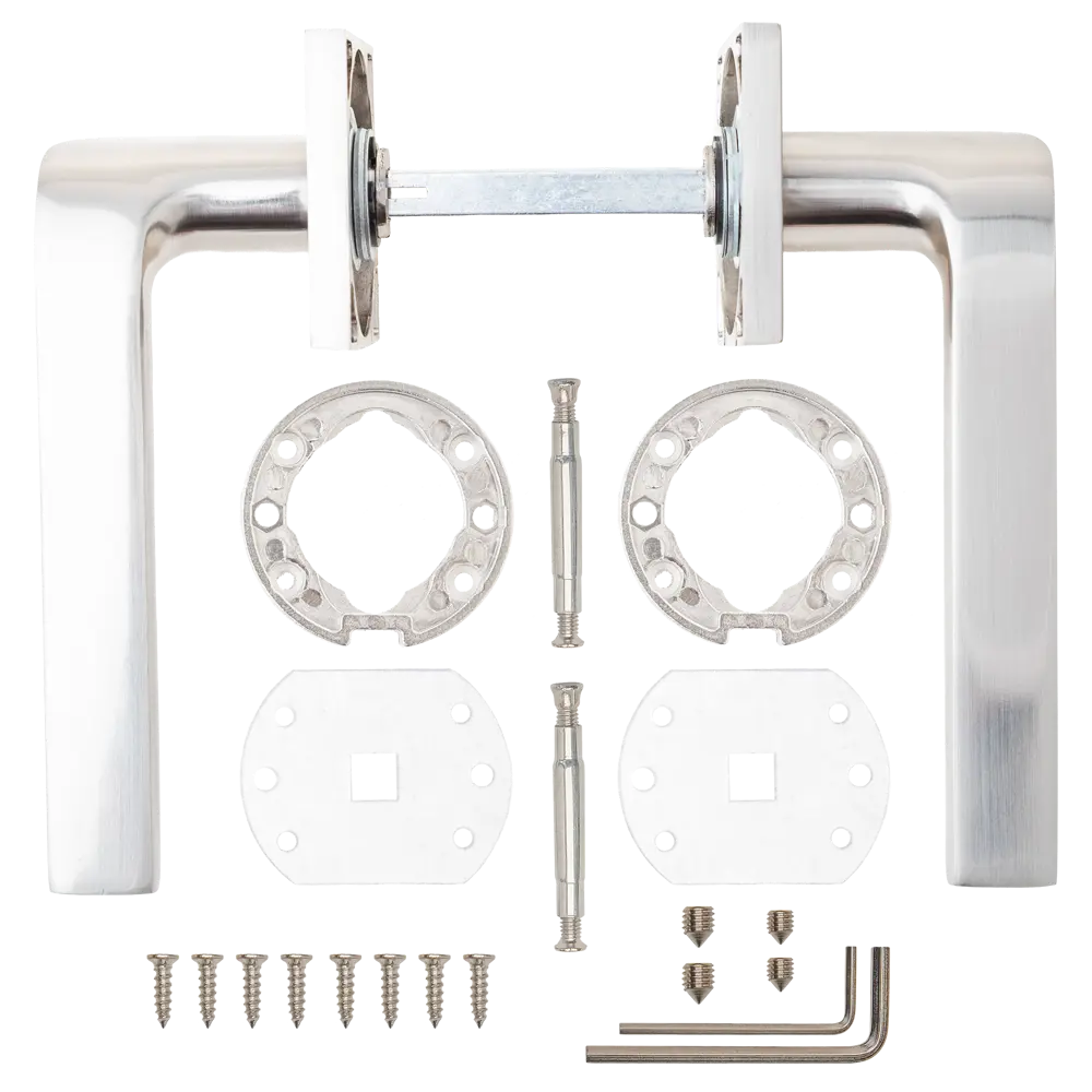 Дверная ручка на розетке Armex H-30173-A без запирания цвет никель STLM-2081367 - Вид №2
