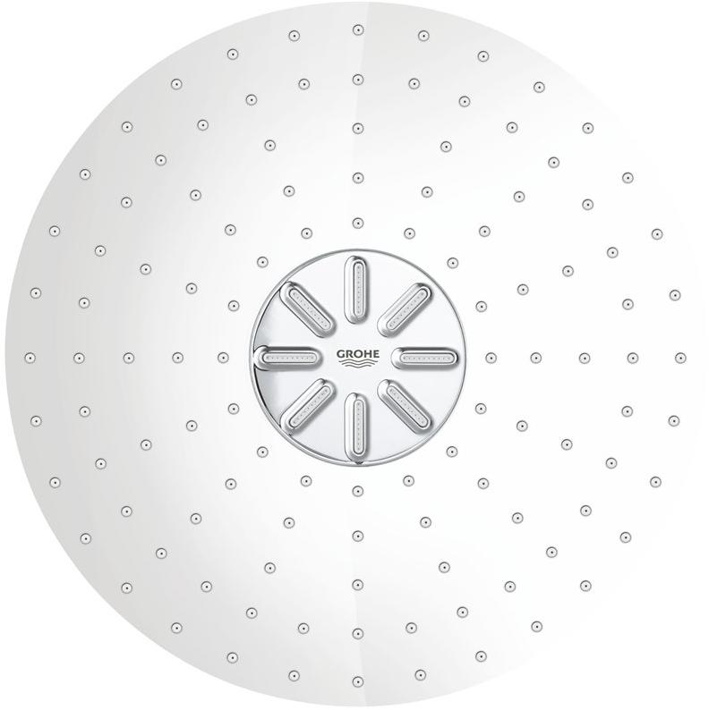 Верхний душ GROHE Rainshower 310 SmartActive с душевым кронштейном 430 мм, 2 режима струи, белая луна (26475LS0) - Вид №1