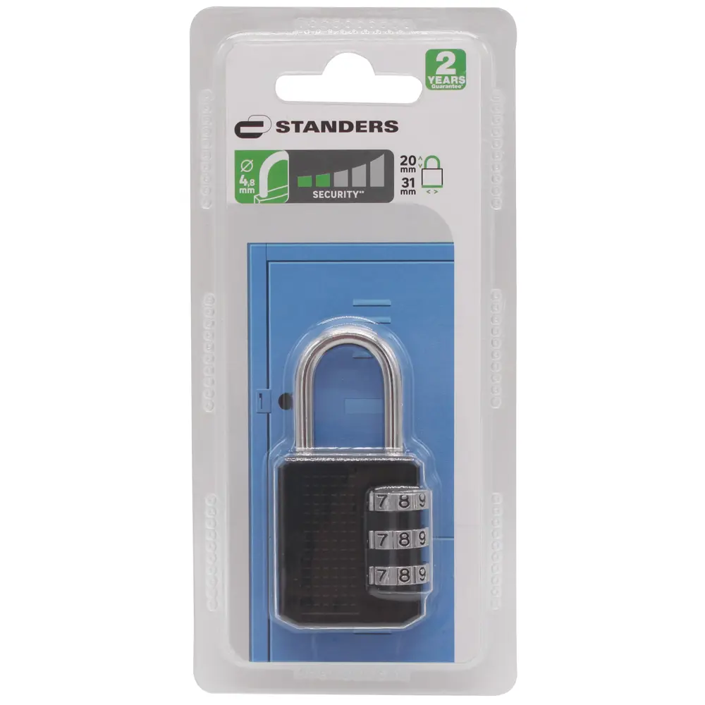 Замок кодовый Standers, 31 мм, ЦАМ/сталь STLM-2152284 - Вид №1