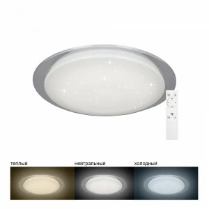 Светильник потолочный светодиодный с пультом ДУ 45 см белый с кантом 3000К-6500K "Звездное небо" 296 FERON ДИЗАЙНЕРСКИЕ 00-3955219 Белый