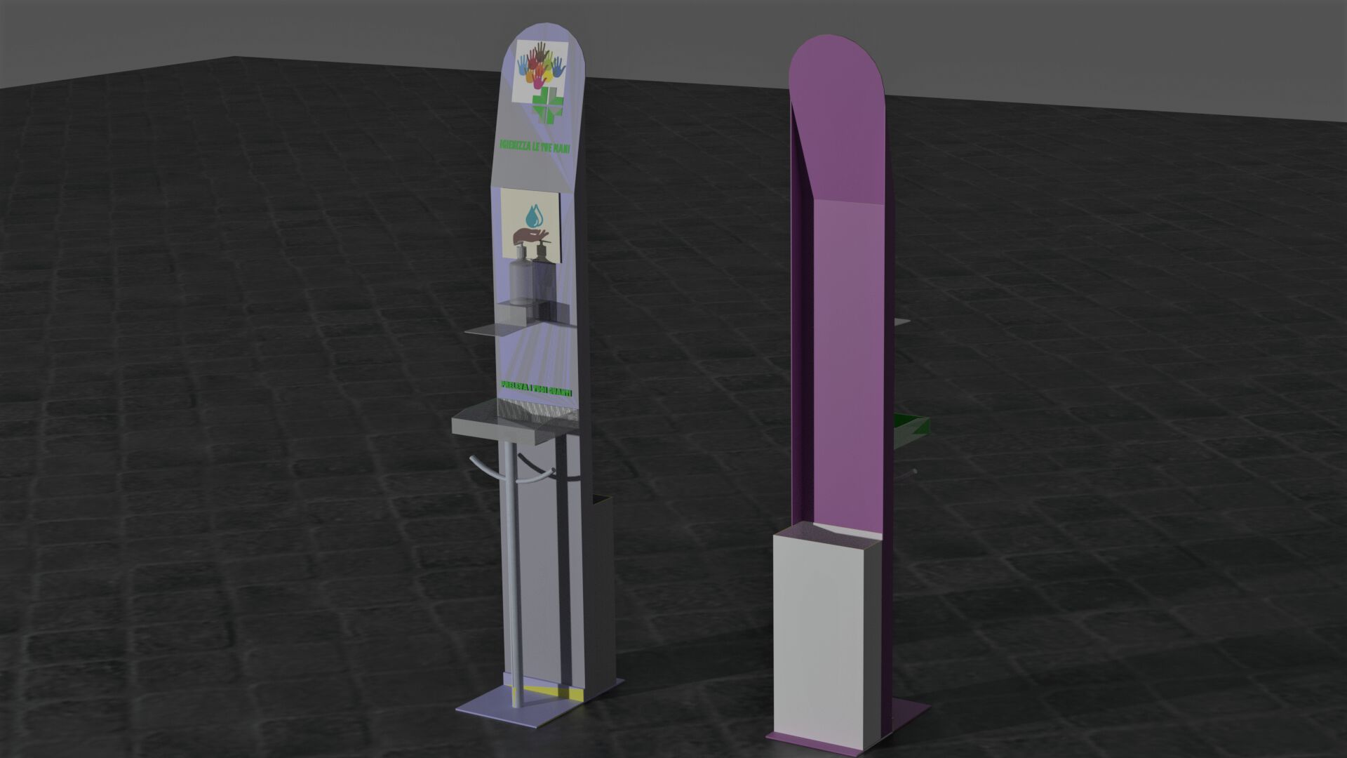 Металлический дезинфицирующий дозатор геля CITYSì MINOSTAND ARCH-00082455 - Вид №2