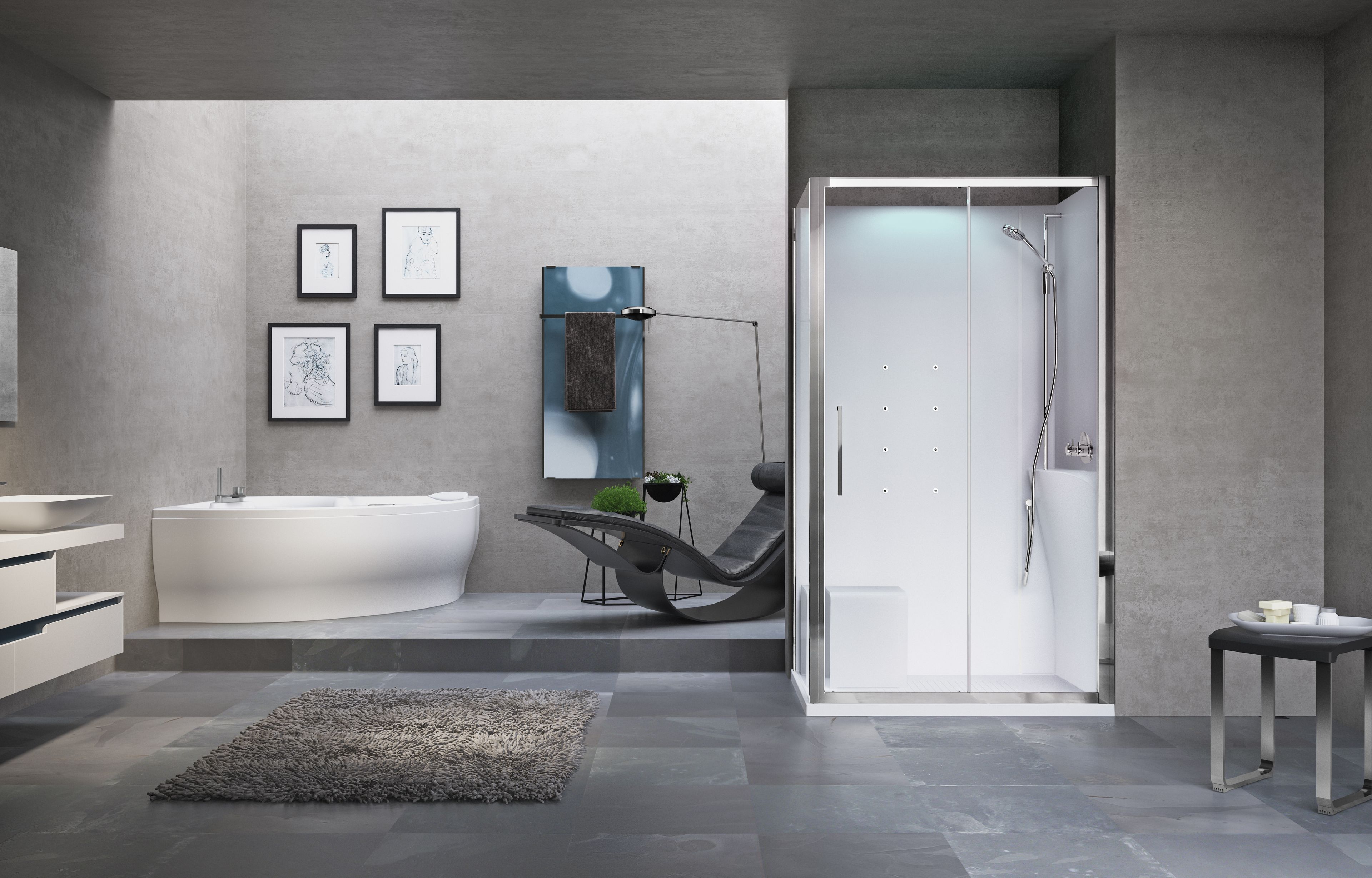 Угловая многофункциональная душевая кабина Novellini Eon ARCH-00130063 - Вид №3