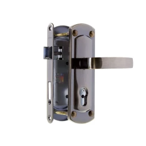 Замок врезной Apecs 1425, с ручками, с ответной планкой, сталь, цвет бронза